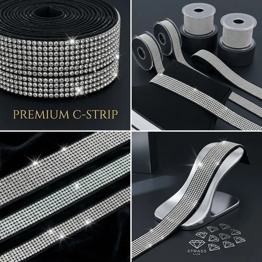 Hotfix Rhinestone Motif Vertical Stripes Hot Press Applique Minimalist Crystal Transfer Stage Dance Dress Collar Patch