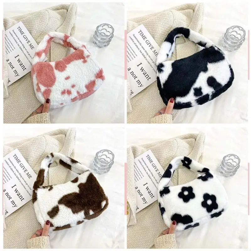 

Unique Plush Flower Underarm Bag Handbag Armpit Bag for Women and Girls 20CA