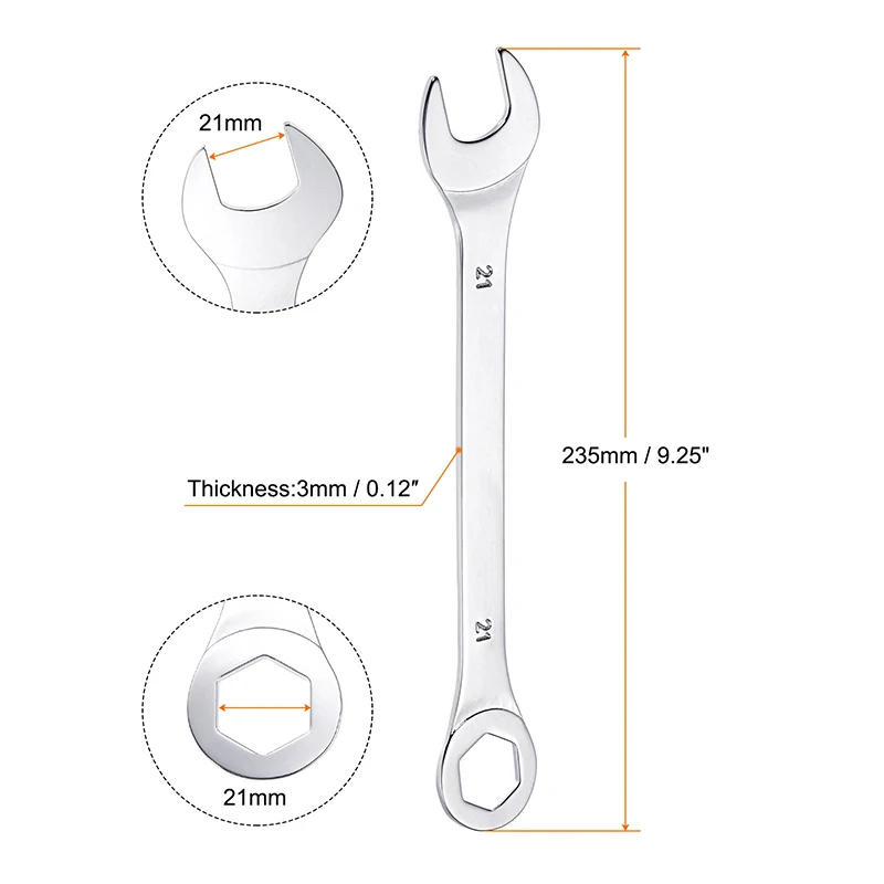 1pc 15-32mm Open Box Ende Kombination Schlüssel Carbon Stahl Geöffnet Ring Combo Spanner Haushalt Auto Reparatur metric Hand Werkzeuge