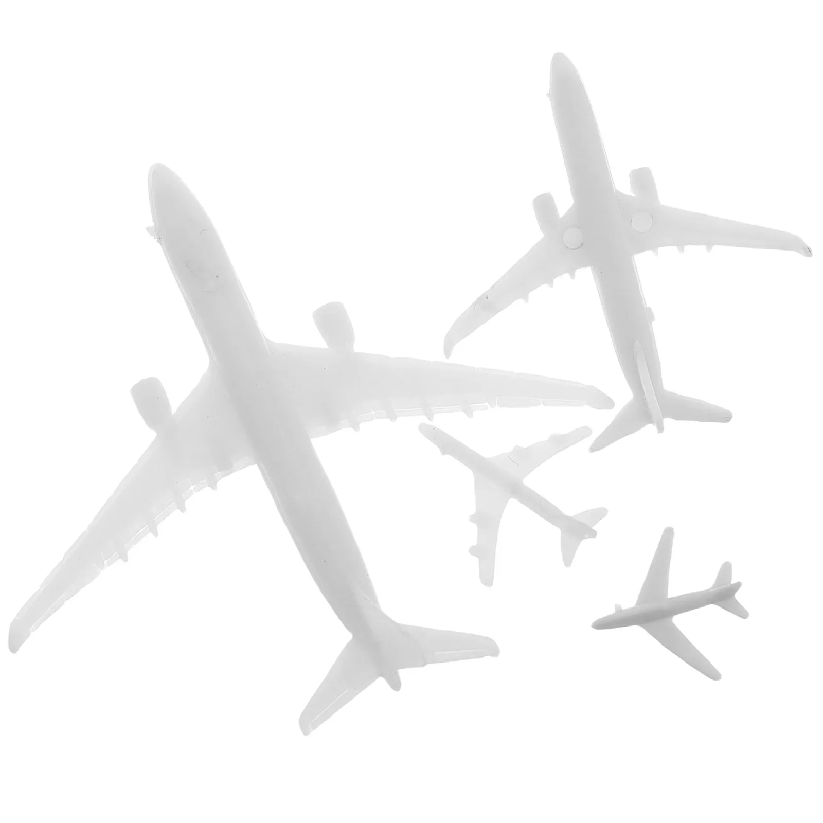 

Набор из 4 миниатюрных самолетов для микроландшафта, песочницы, аэропортовой сцены: высокодетализированные, реалистичные пластиковые модели для декора, креативный дизайн