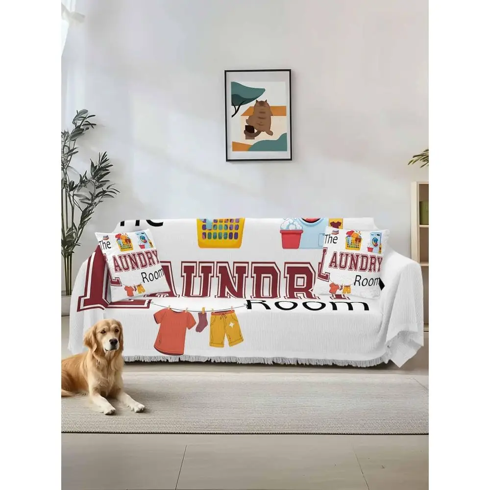 

Laundry Room Sofa Cover Couch Cushion Slipcover, Cartoon Washing Machine Clothes Sectional/Individual/L/U/T Shape Sofa Couch Fut