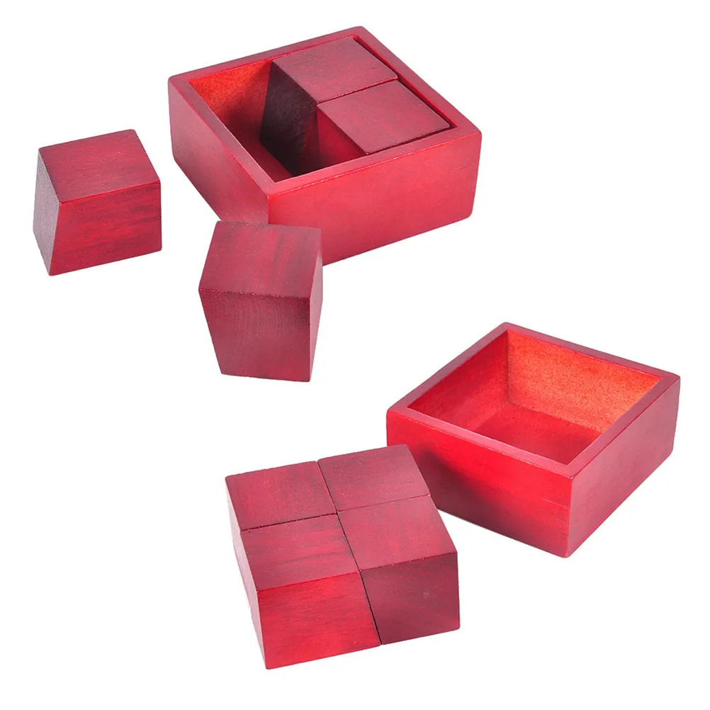 Luban Lock Wooden Puzzle Box Traditional Chinese Intelligence Game for Stress Relief Logic Thinking Hand Eye Coordination Parent