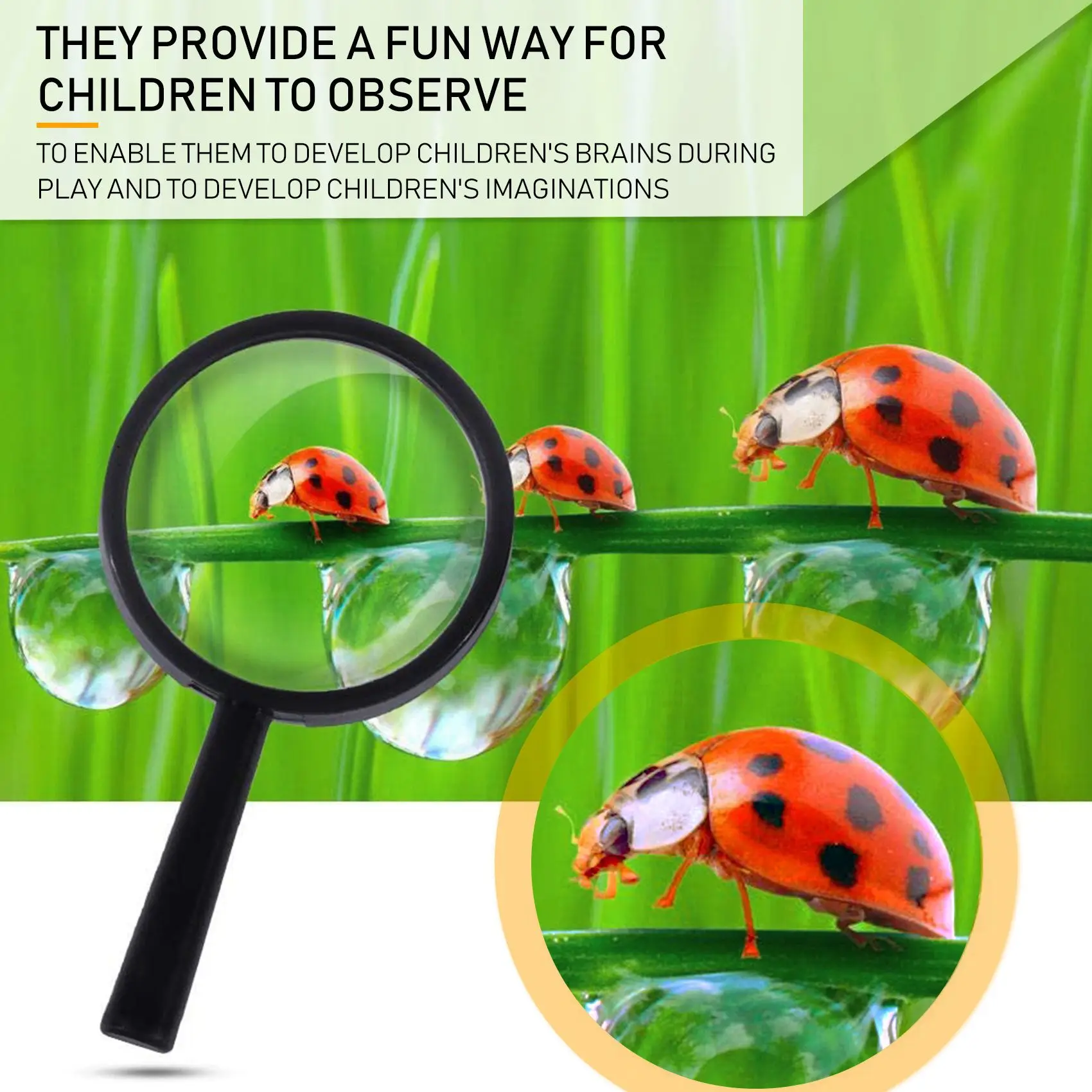 Kids Magnifying Glass 8 Pcs, Plastic Handheld Mini Portable Magnifying Glass Small Children Magnifier Toys for Explorer HOT