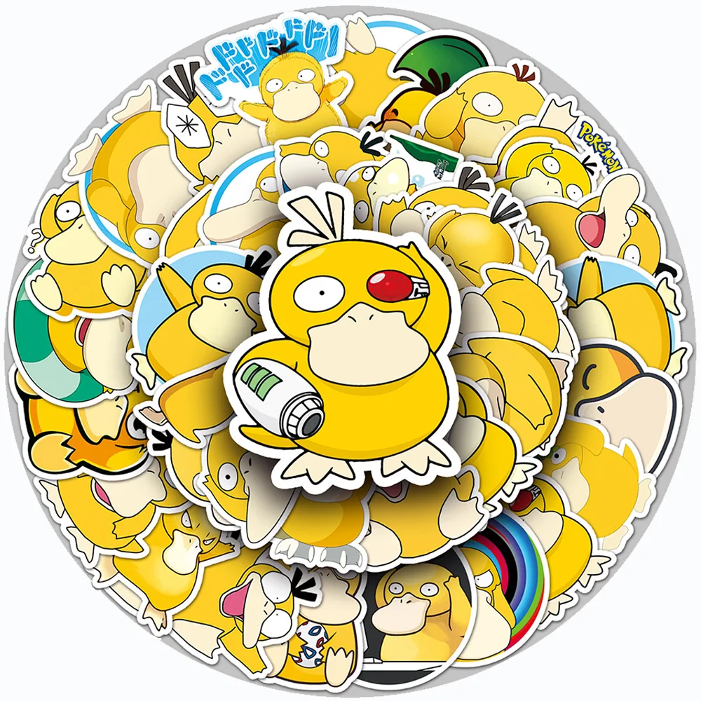 10/30/50pcs Kawaii Pokemon Anime Psyduck Stickers Cute Cartoon Elf Monster Sticker Phone Luggage Water Bottle Decal for Kids Toy