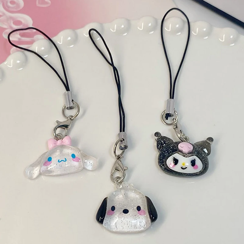 Sanrio Anime Cartoon Cinnamonroll Hello Kitty My Melody Bag Keychain Cute Phone Pendant Girly Items Pendant Rope Decoration