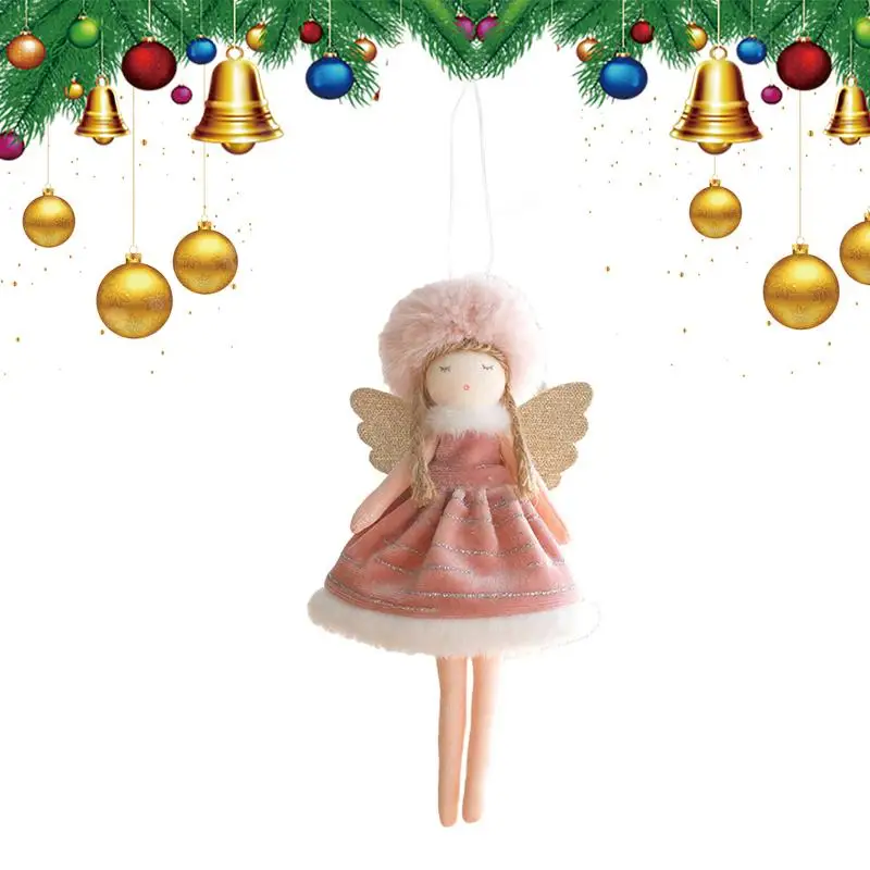 Christmas Plush Doll Ornaments Velvet Decorative Ornaments Portable Bound Foot Angel Christmas Decor For Christmas Tree Balcony