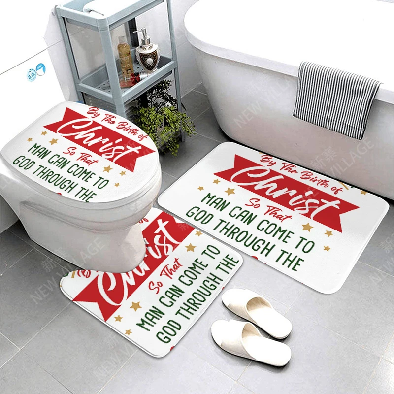 Non slip shower mat bathroom carpet shower mathome decoration Christmas surrounding decoration water absorption bathtub carpet