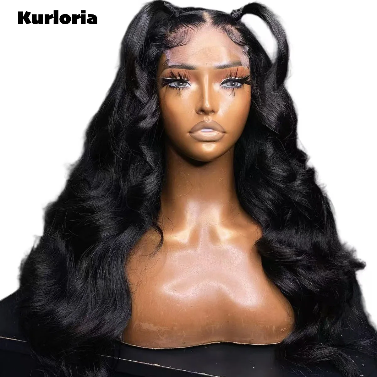 100% Human Hair Glueless Natural Black 500 Density Body Wave Lace Front Wig 13x4 13x6 HD Lace Wig Ready‑to‑wear Wig Pre‑Plucked