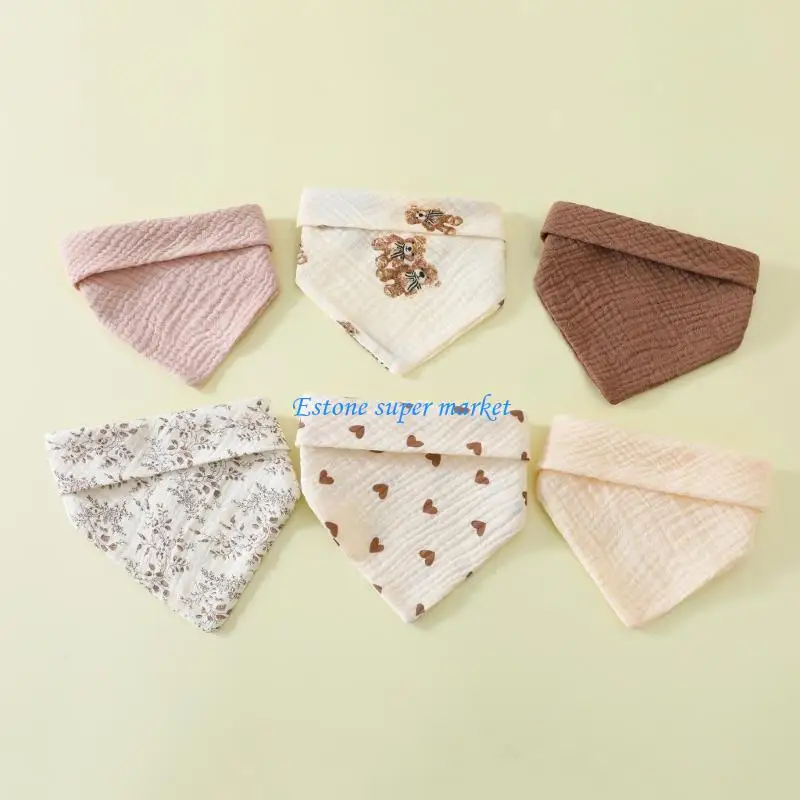 

090b 6pcs младенец кормление нагрудничное дышащее хлопковое мягкое нагрудник для малышей новорожденных.