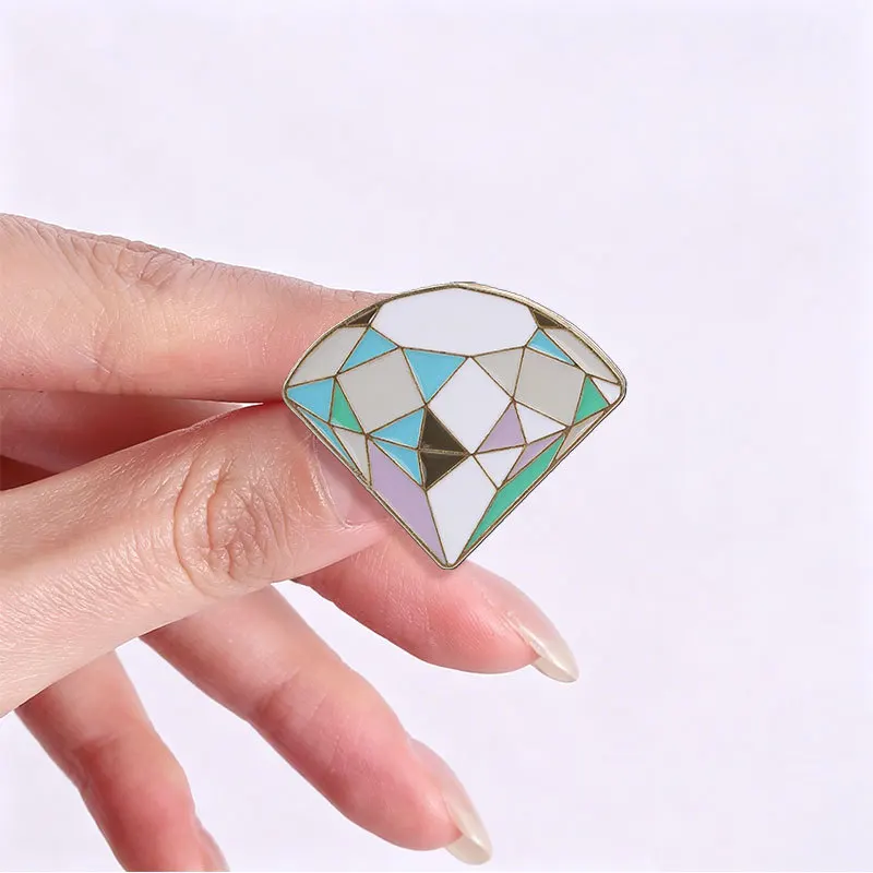 Gemstone Brooches Cartoon Macaron Color-block Metal Badges Small Gifts Wholesale Backpack Accessories Lapel Pins for Backpacks