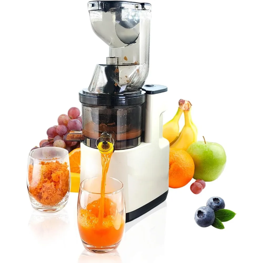 Cold Press Juicer Machines Slow Masticating High Yield Multi-Functional for Home Commercial Use Wide Feed Chute Pulp Separation