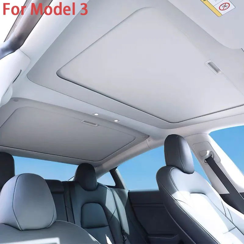 For New Tesla Model Y Juniper 2020-2025+ & Model 3 Highland 2020-2025+ Retractable Sun Visor Car Roof Uv Protection Shade Scroll