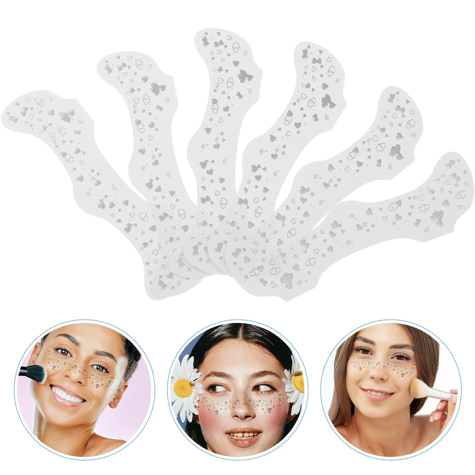

6 листов водостойких временных наклеек-пятенок для лица, блестящие наклейки для праздничного макияжа, естественные искусственные веснушки, безопасные для кожи