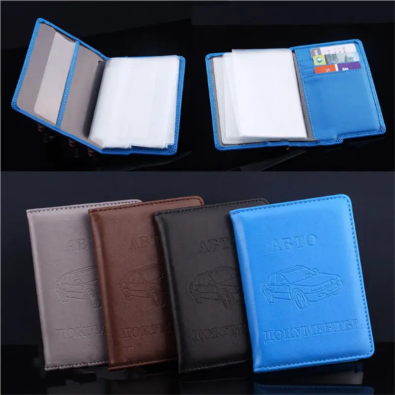 Russian Auto Driver License Bag Wallet Passport Case PU Leather On Cover For Car Driving Documents Card Credit Holder Purse