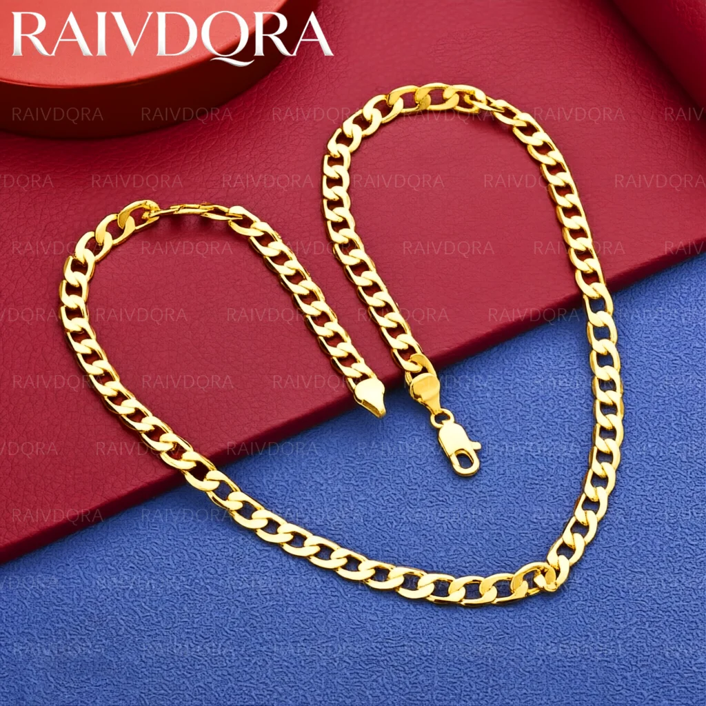 18K Gold Plated 40-75cm 6mm Chain Necklace For Women Men Creativity Gifts Street All-match Party And Daily Wear