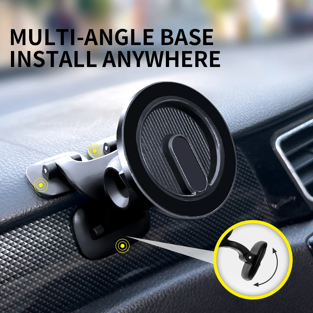 Starker Magnetischer Auto-Handyhalter Multi-Winkel-Kugelgelenk Spurlose Installation Passt auf Gekrümmte Oberflächen Freihändige Navigation – Detail 3