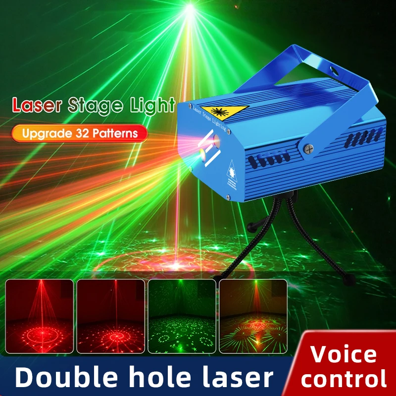 Portable LED Stage Lights DJ KTV Disco Lamp Projector Laser Lights With Remote Control For Christmas Wedding Party Bar KTV