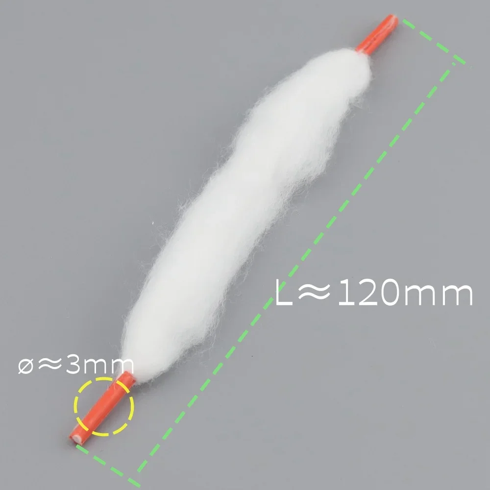 BSKR 100PACK Wholesale 2/Double/Dual Heads 3.0mm ShoeLace Style Organic Cotton L120mm Bacon Repair Materials Prime Wool