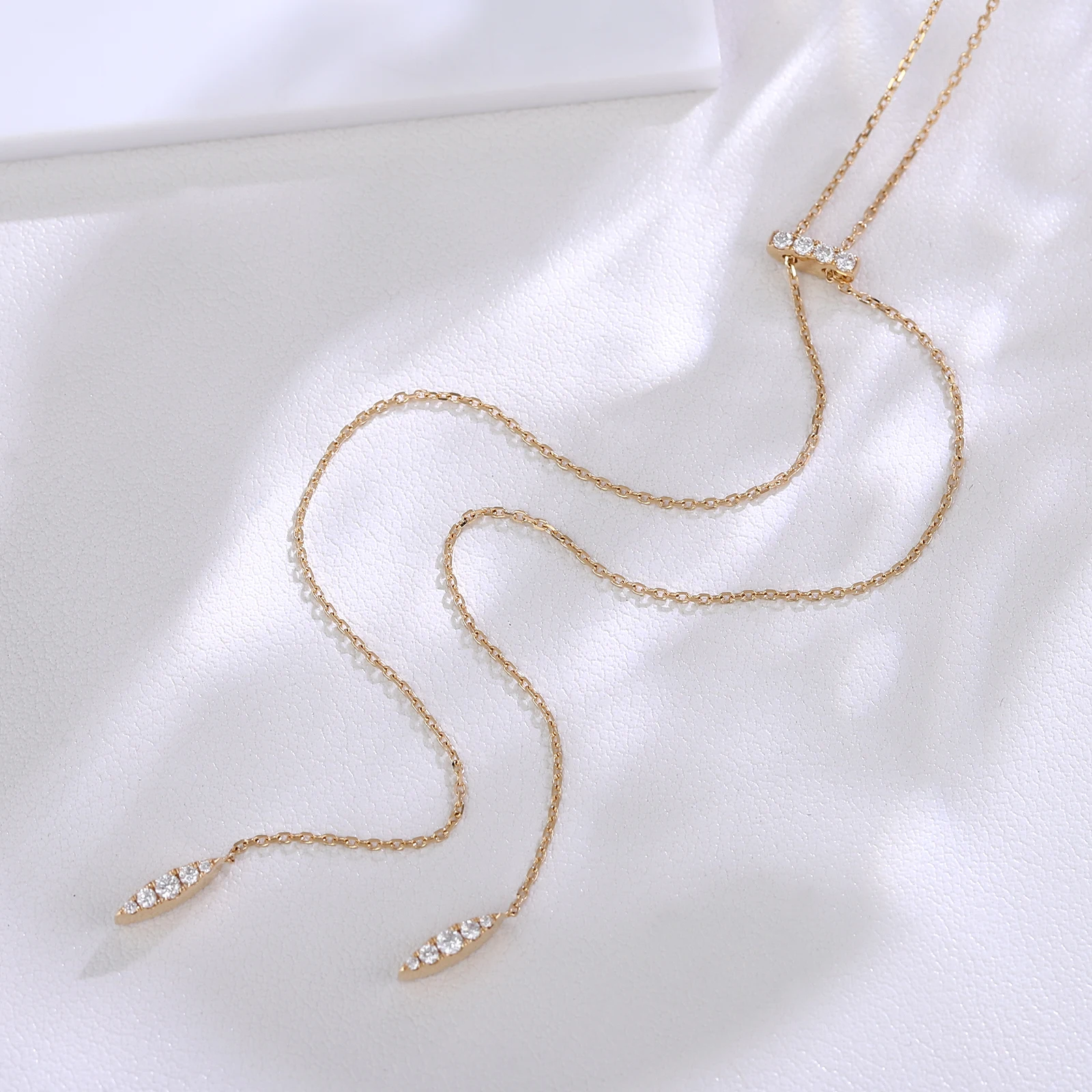Provence 18K Moissanite Necklace for Women Solid Gold Choker Necklace for Girl AU750 Luxury DIY Custom Jewelry