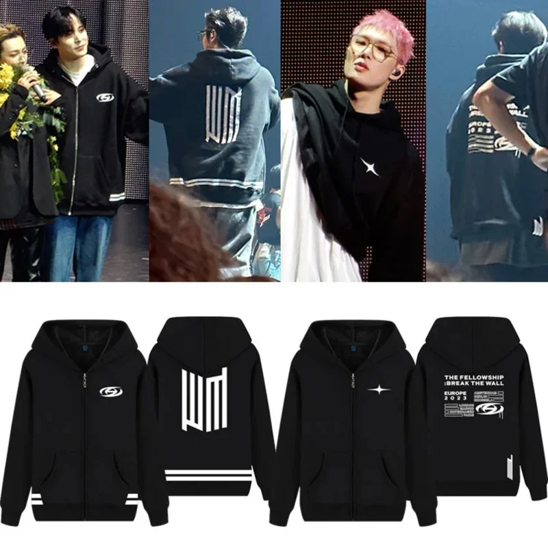 New ATEEZ BREAK THE WALL Hoodie Sweatshirt Zipper Coats KPOP ATEEZ Merch Clothes