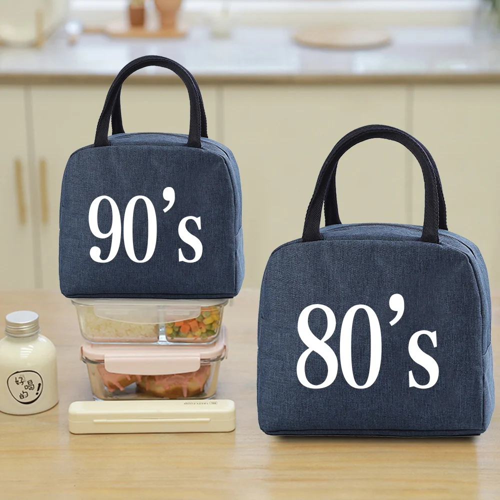 

Новая изолированная сумка для обеда большой емкости для офисного работника, пикника, лет с принтом, сумка для ежедневного приготовления еды, сумка для хранения с ручкой на молнии, пакет для обеда