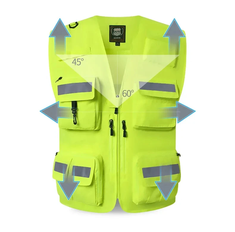 Chaleco de seguridad reflectante para trabajar, chaleco de seguridad de alto grado, chaqueta de jinete, Motor reflectante, fluorescente de alta visibilidad