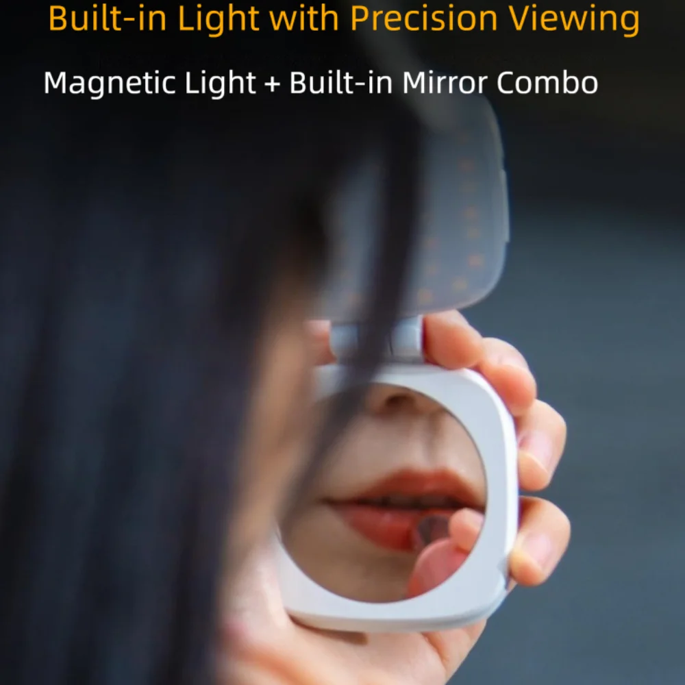 Stand Selfie Fill Light with Mirror Lightweight Magnetic Selfie Light Brightness Adjustable Rotatable Magnetic Photo Light