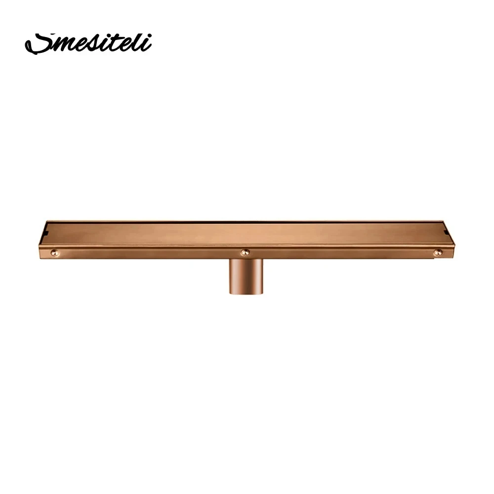 smesiteli ralo retangular para banheiro linear tile insert rosa dourado anti odor floor insert 800 mm 900 mm 1000 mm 01