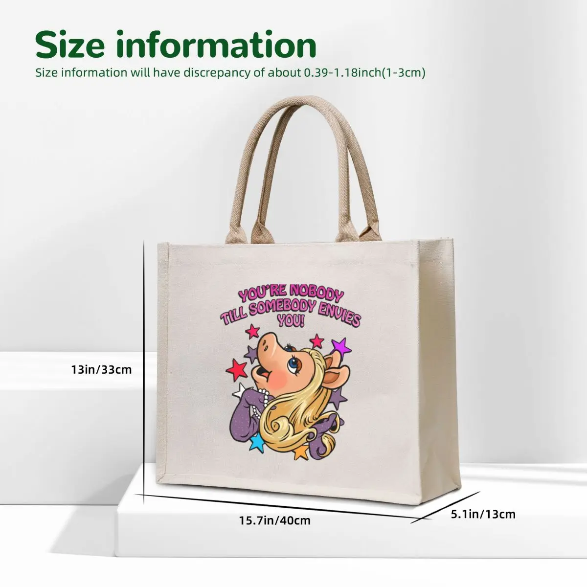 Miss Puppet Character Piggy Love You Tote Bag handbag Women's handbag woman shopping bag Lady bag