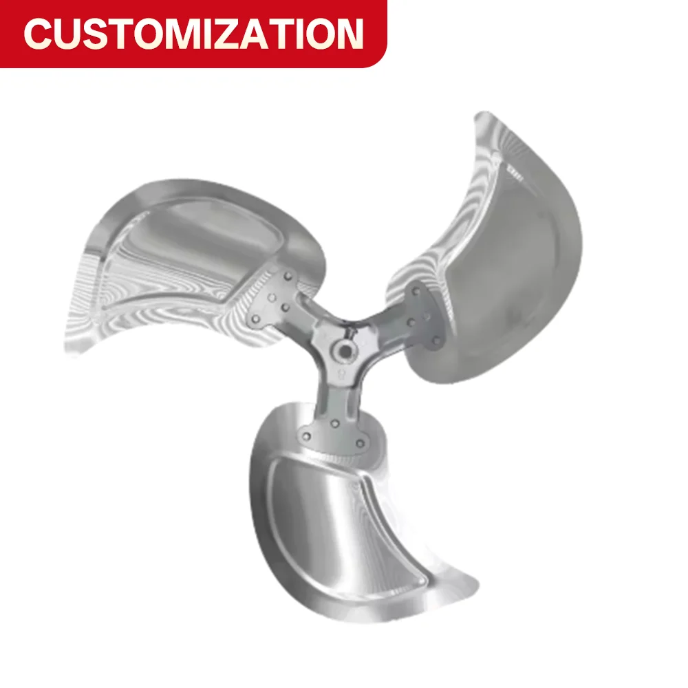 OEM Custom Triangular Aluminum Fan Blades Multi Sizes 9 To 20 Inch for Industrial Exhaust Fan Spare Parts CNC mliiing