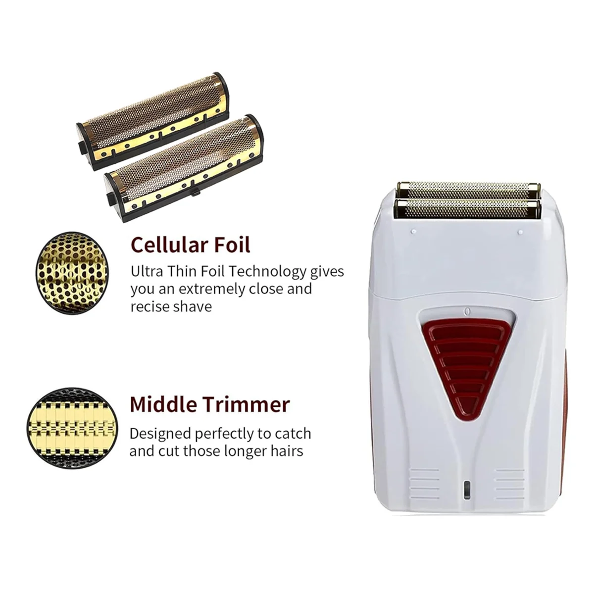 เครื่องโกนหนวดเครื่องตัดสุทธิ + หัวตัดสําหรับ Andis 17260 ล้างทําความสะอาดได้ 3D อัจฉริยะลอยใบมีดโกนหนวด,เงิน