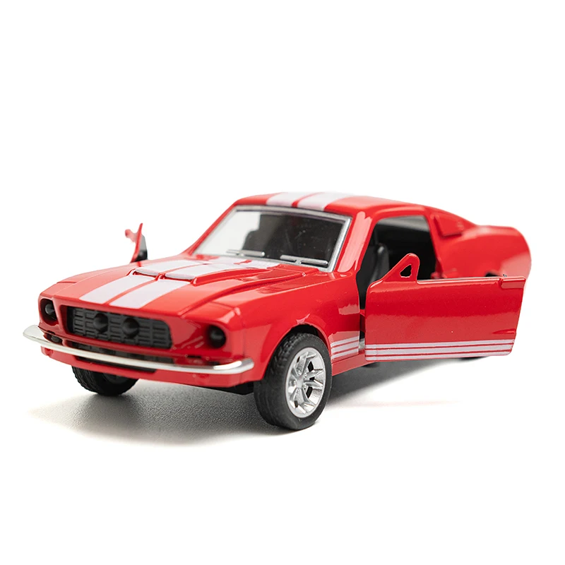 1:36 aleación Diecast Mustang clásico Vintage coche modelo tirar hacia atrás coche vehículo en miniatura réplica para colección regalo para chico