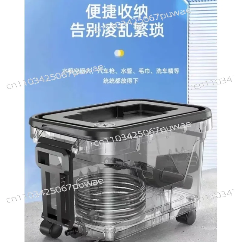 28L Portable Car Water Tank with Wheels | 360° Rotation Large Capacity Storage for Car Washer Outdoor Cleaning
