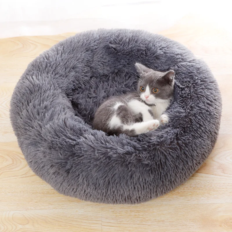 Round Plush Puppy Sphynx Cat Bed Deep Sleeping Pet Beds for Cats Gotas Katten Kedi Garfield Nest Sofa mascotas Supplies Products