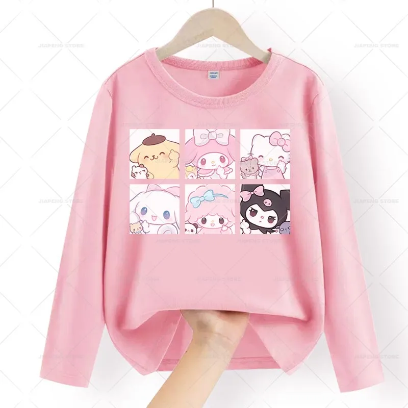 Cute Sanrio Family Iron on Patches Heat Transfers For Clothes Cinnamoroll Printed Thermal Stickers on T-shirt Applique DIY