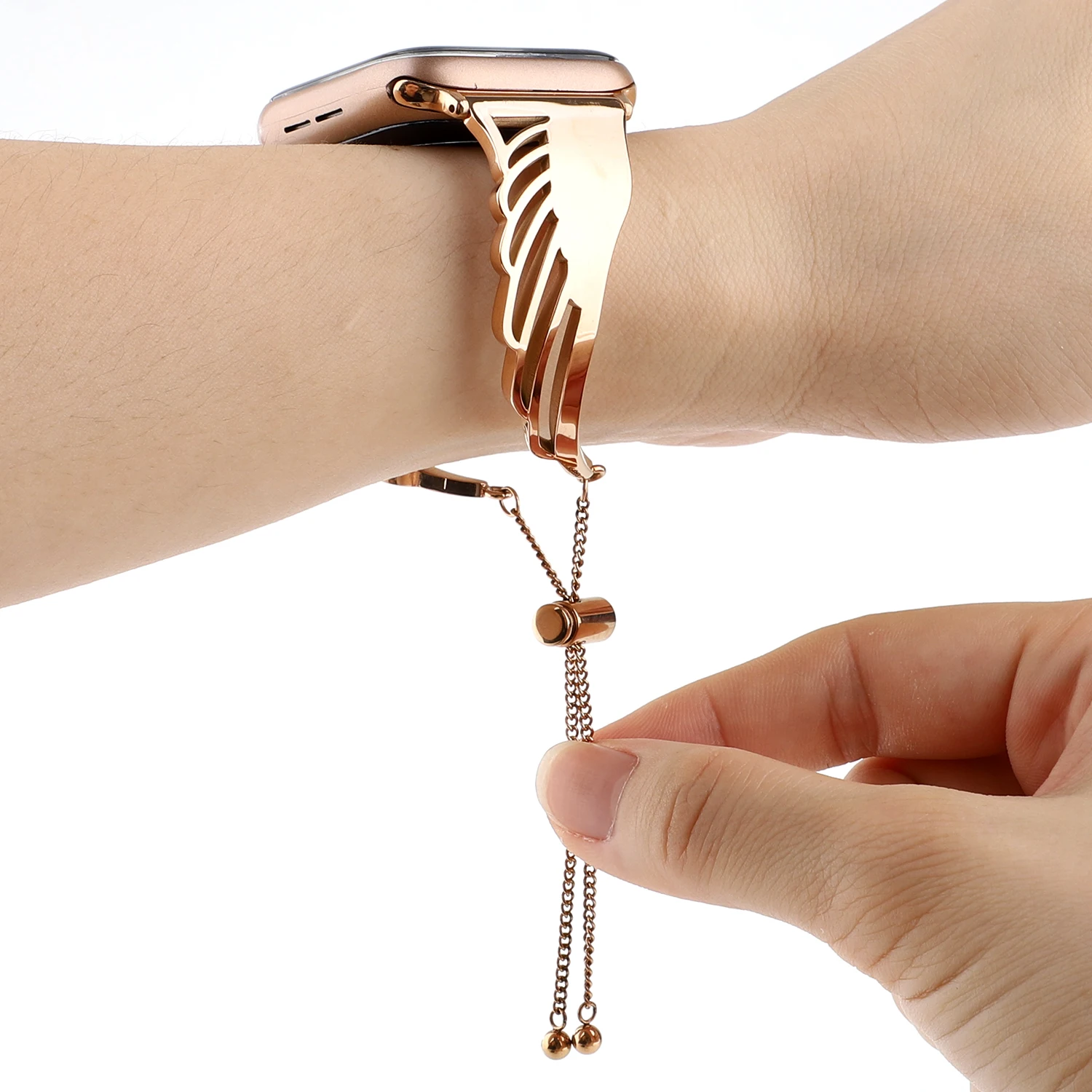 حزام ل سوار ساعة أبل الجناح جوفاء من الفولاذ المقاوم للصدأ الفرقة ل 49mm45mm44mm42mm41mm40mm38mm الصلب حزام ل Iwatch