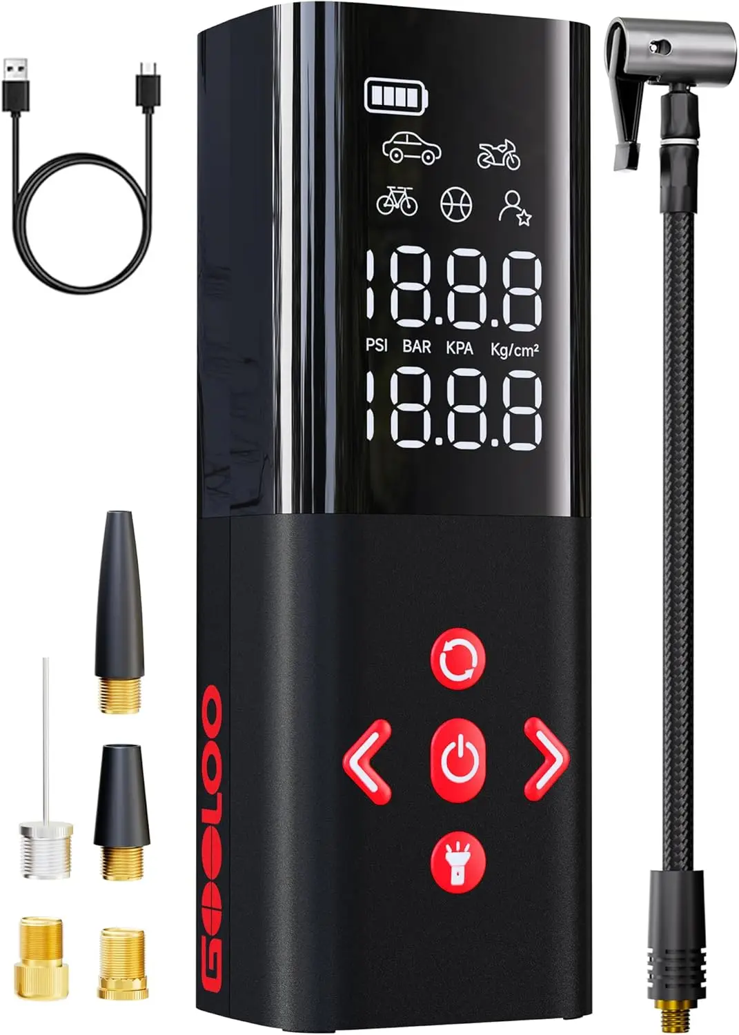 

AP150 Portable Air Compressor, 150PSI Cordless Tire Inflator with Auto-Shutoff & Pressure Gauge, Electric Pump for Car, Bike, Mo