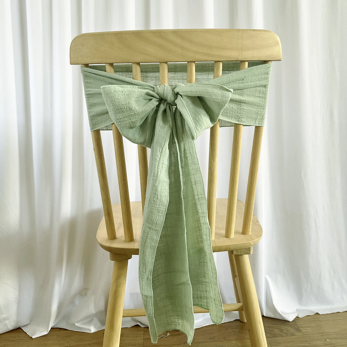 Customized 10pcs Cotton Cloth Chair Sashes Bows Ties for Weddings Party Decoration Events Supplies Chair Cover sash Decoration