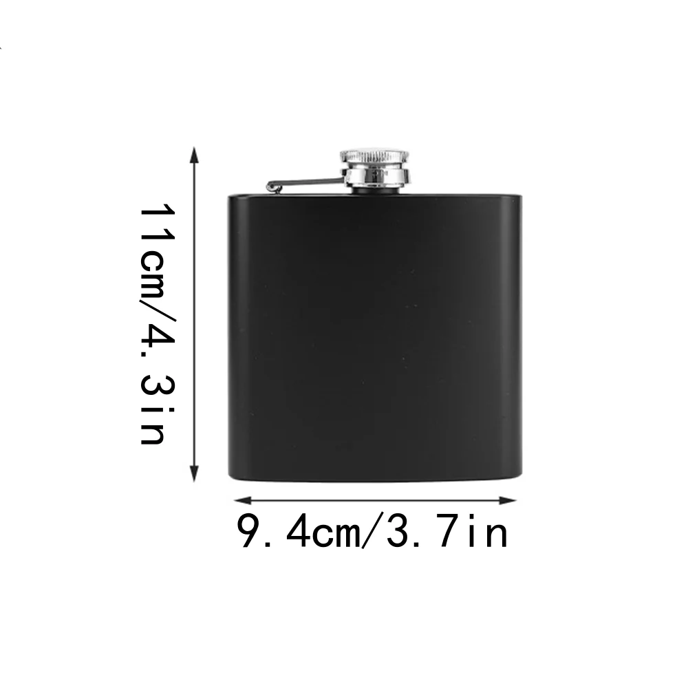 6oz Customized Stainless Steel Flask Exquisite Black Flask Business Gift Personalized Custom Text/Logo Portable Whisky Flask
