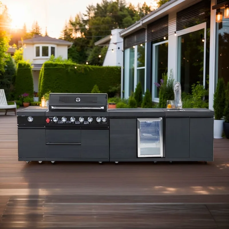 

Custom size multi-size outdoor kitchen grill fireproof stainless steel full set