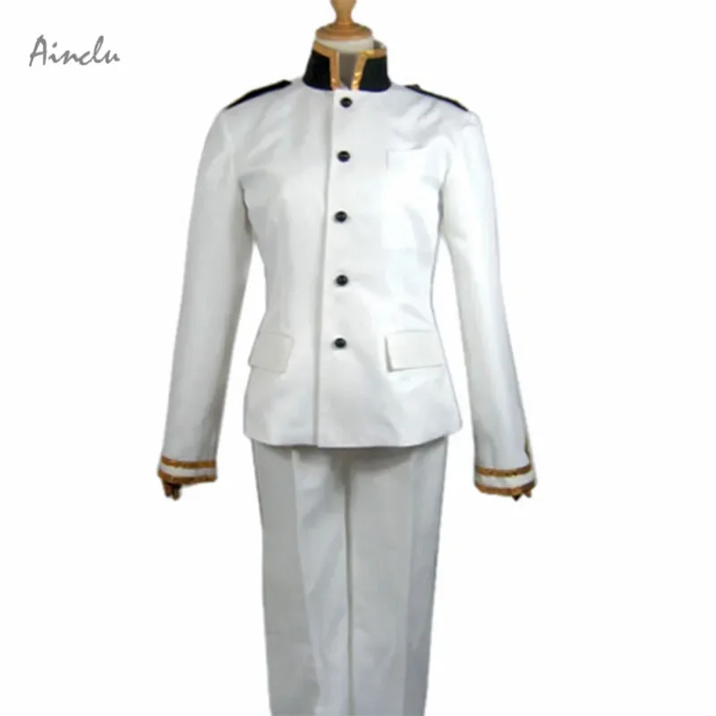 Ainclu High Quality Axis Powers Hetalia Japan Cosplay Costume White Military Uniform For Halloween Christmax