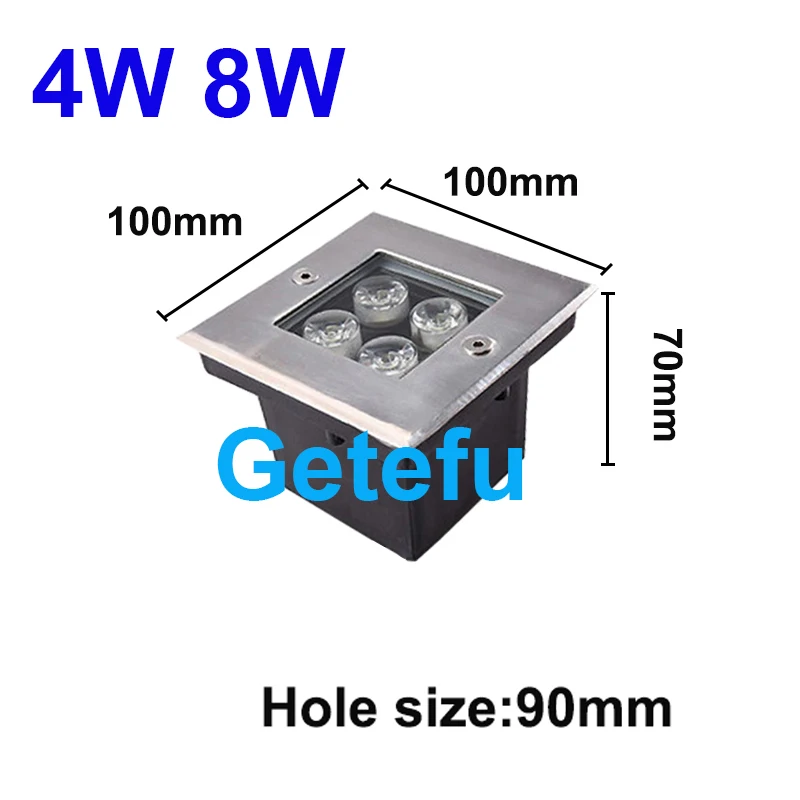 LED-Untergrundleuchte, 3 W, 5 W, 10 W, wasserdichte Stehlampe, Bodenleuchte für den Außenbereich, Landschaft, Garten, Weg, vergrabener Hof, 85–265 V, DC12 V, IP68 – Detail 7