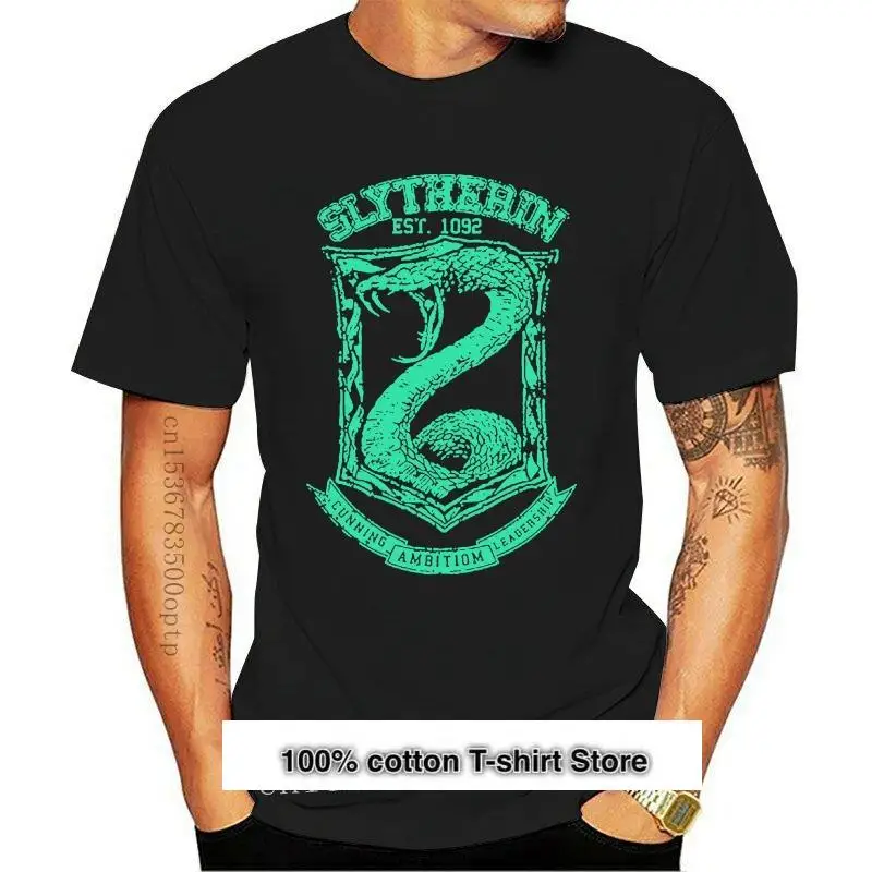 Camiseta de algodón para hombre y mujer, camisa de manga corta con cuello redondo, estilo Slytherin Movie, nuevo estampado, 2024