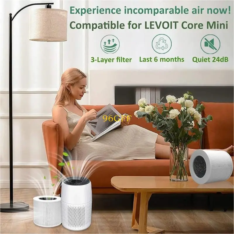 96GF Air Purifier Filter High Efficiency HEPA Activated Carbon Filter Set Replacement Compatible For LEVOIT-Core Mini/Mini-RF