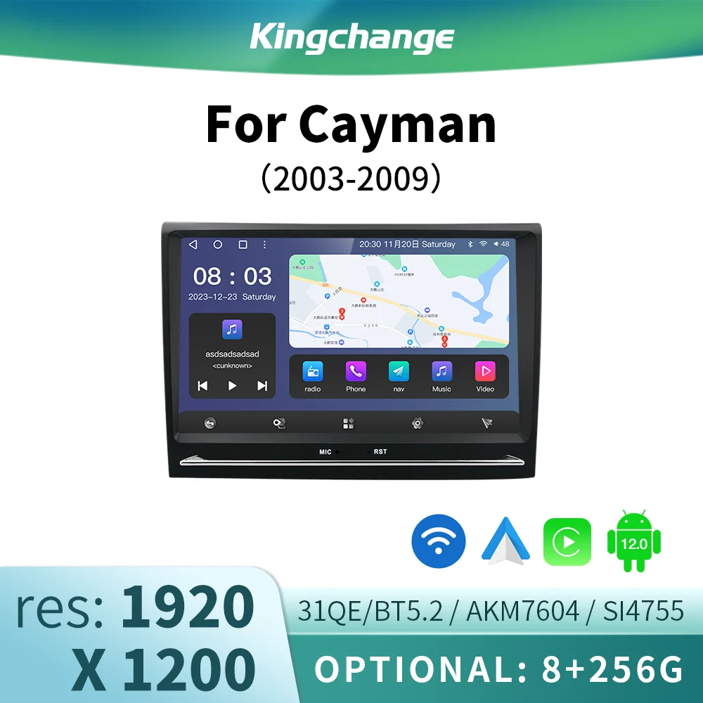 Kingchange 8″Android 12 Car Radio Multimedia Player For Porsche 911 997 Cayman Boxster 987 Carplay AUTO SWC GPS DSP TDA7851 RDS