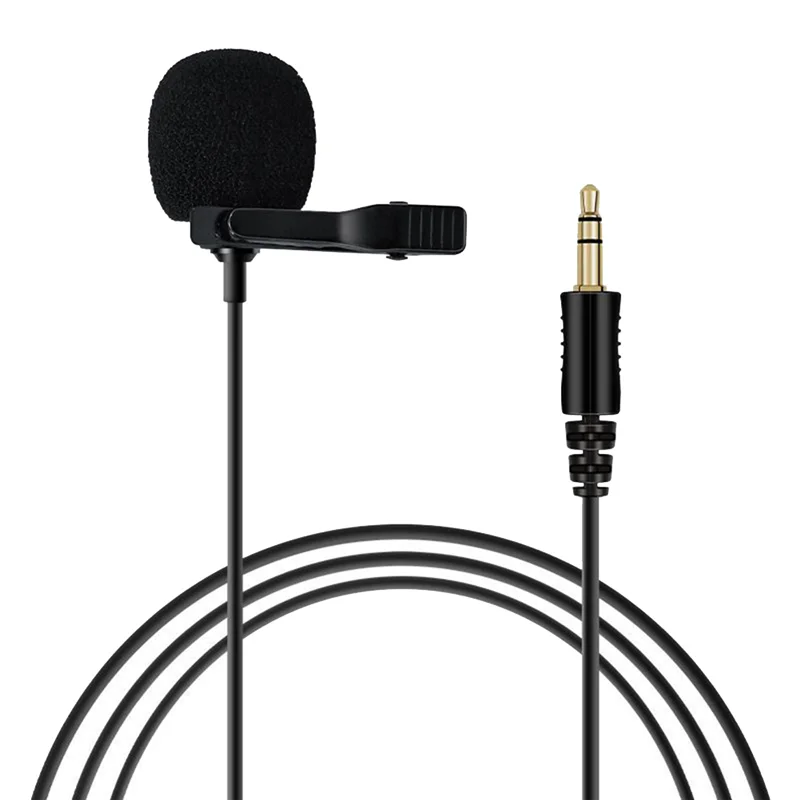 Omnidirectional Microphone 3.5mm Lavalier Tie Clip Microphones Mini Audio Mic for Camera Computer Laptop Phone