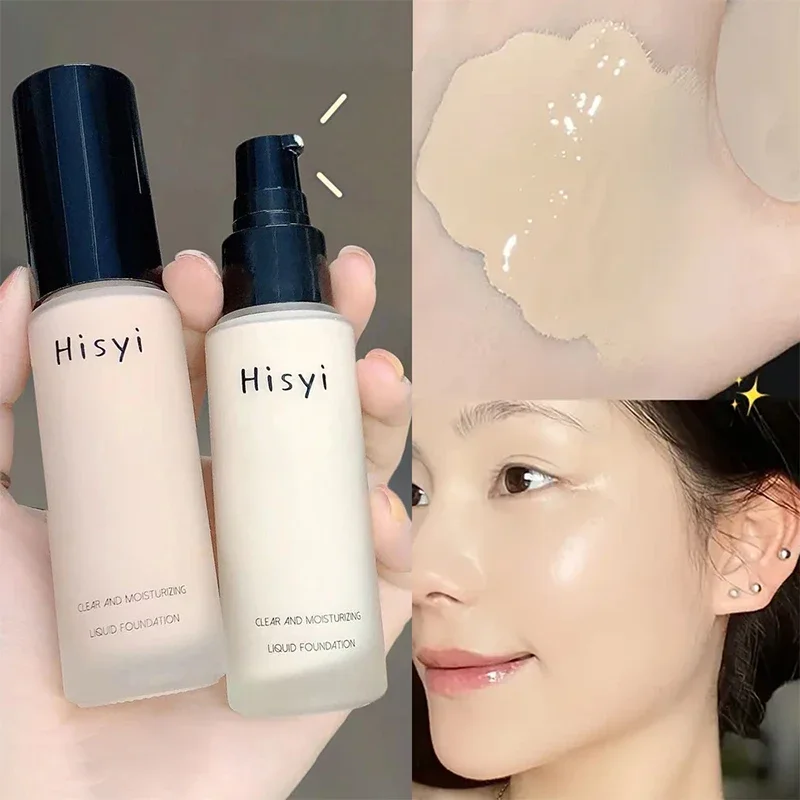 New Liquid Foundation Naturally Covers Flaws Without Sticking Powder Plain Face Cream Transparent Foundation Conceals Blemishes