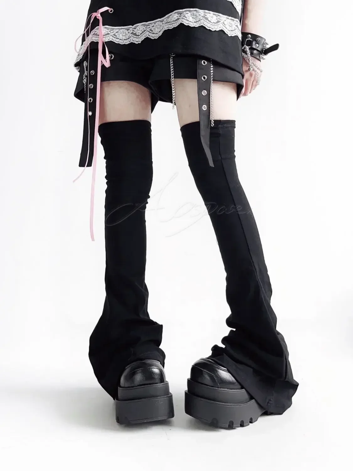 

Spring/Summer New Stretch Skinny Japanese Sweet Girl Over Knee Flare Long Socks Women Leg Covers Black Slimming Thigh High Socks