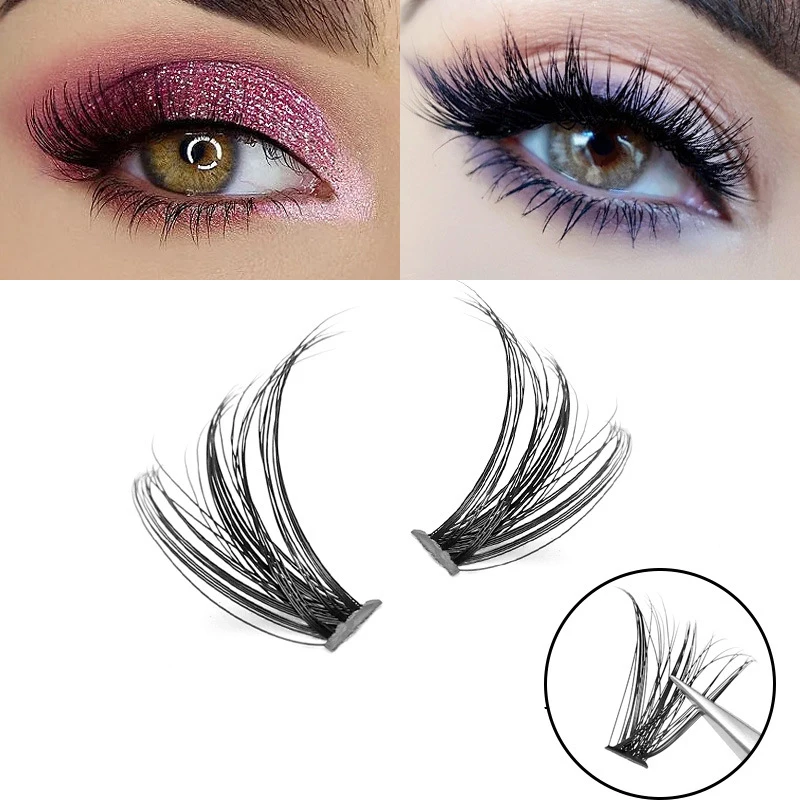 200 Clusters DIY Eyelashes 10D/20D/30D/40D/60D/80D Premade Fan Lash Extension Individual Mink Cluster Heat Bonded Lashes Soft