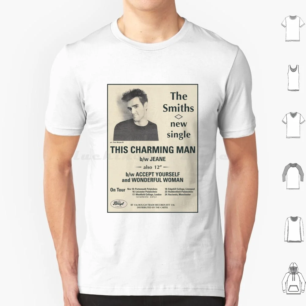 

Футболка The Smiths ( This Charming Man) большого размера, 100% хлопок Morrissey The Smiths Music 80s Indie Smiths Alternative Band Punk